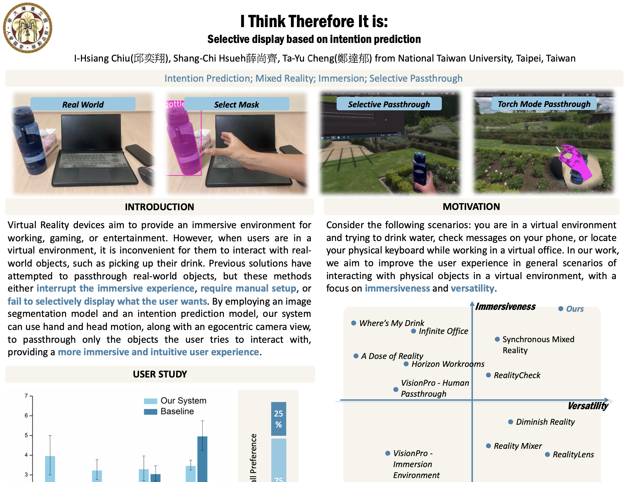 Poster: Selective Object Display Based on Intention Prediction within Virtual Environment